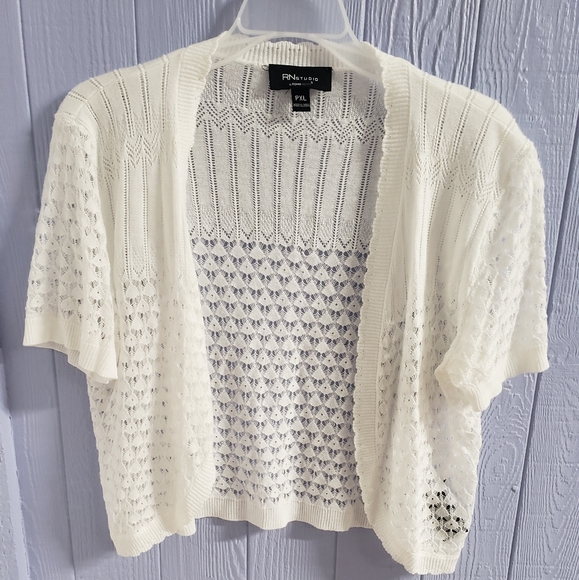 Cropped white cardigan, petite XL - Picture 1 of 5
